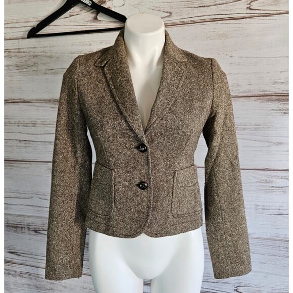 Banana Republic Brown Tweede Blazer sz 0 - Picture 1 of 7